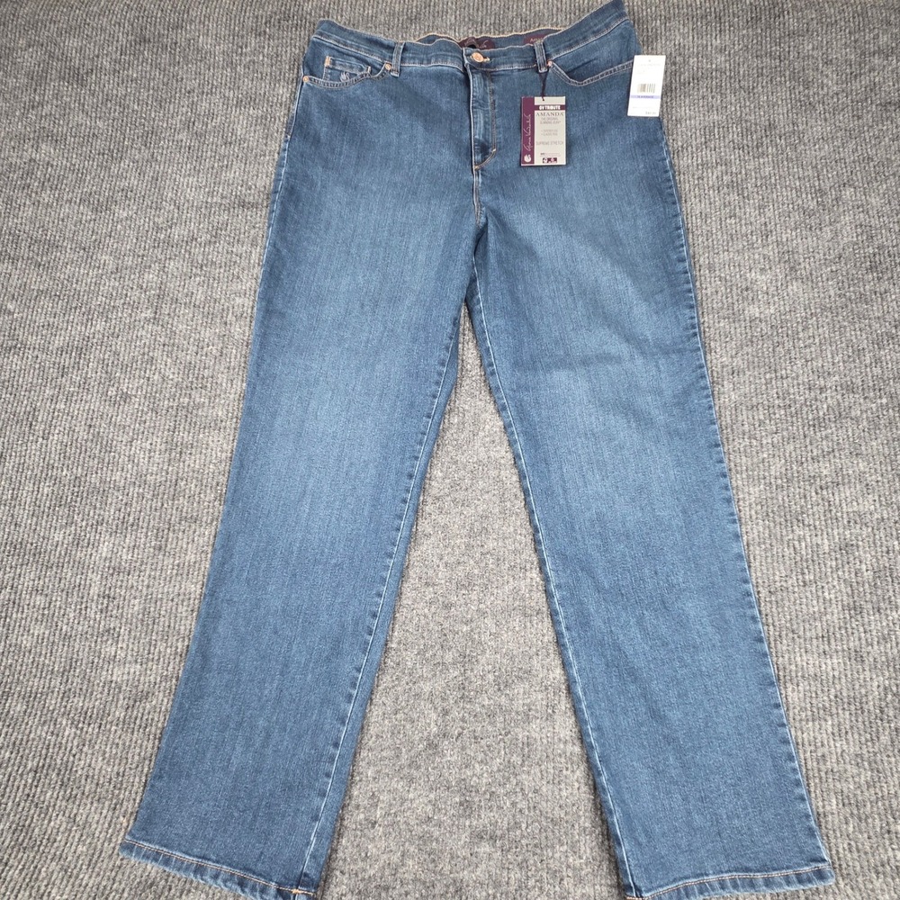 Gloria Vanderbilt Amanda Tapered Leg Classic Rise Jeans 18‎ NWT  Supreme Stretch